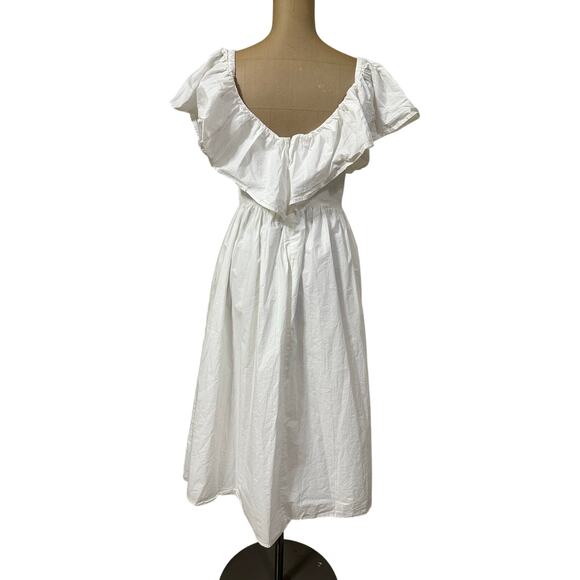 Adam Lippes Midi Dress White Cotton - Picture 6 of 8